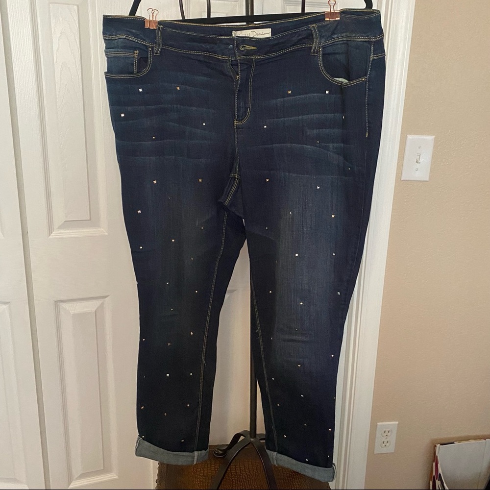 Studded girlfriend jeans